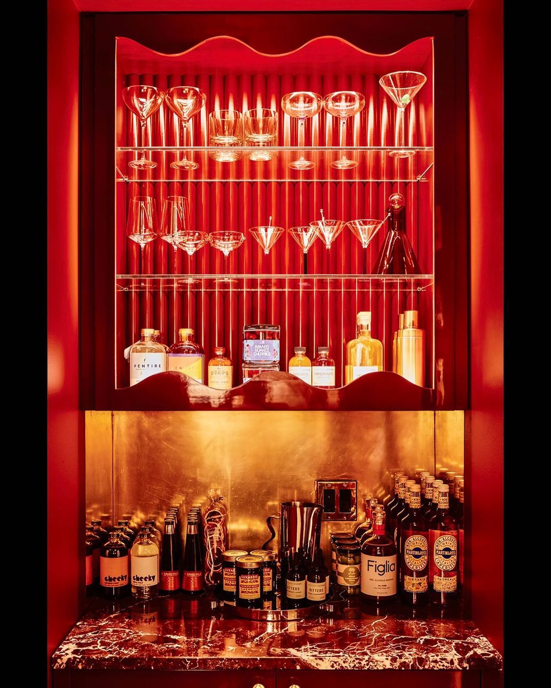 SELF-PORTRAIT, dark red paint color by Backdrop. – Dark, Red, Kitchen, Interior, Designer