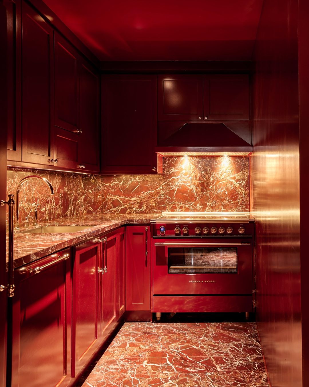 NEGRONI, orange-red paint color by Backdrop. – Bold, Red, Paint   Interior Semigloss, Kitchen, Accents, Cabinet