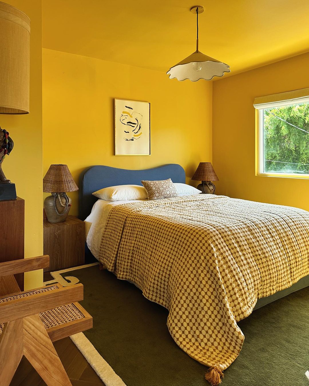 PABLO HONEY, warm, bright yellow paint color by Backdrop. – Bold, Yellow, Bedroom, Ceiling