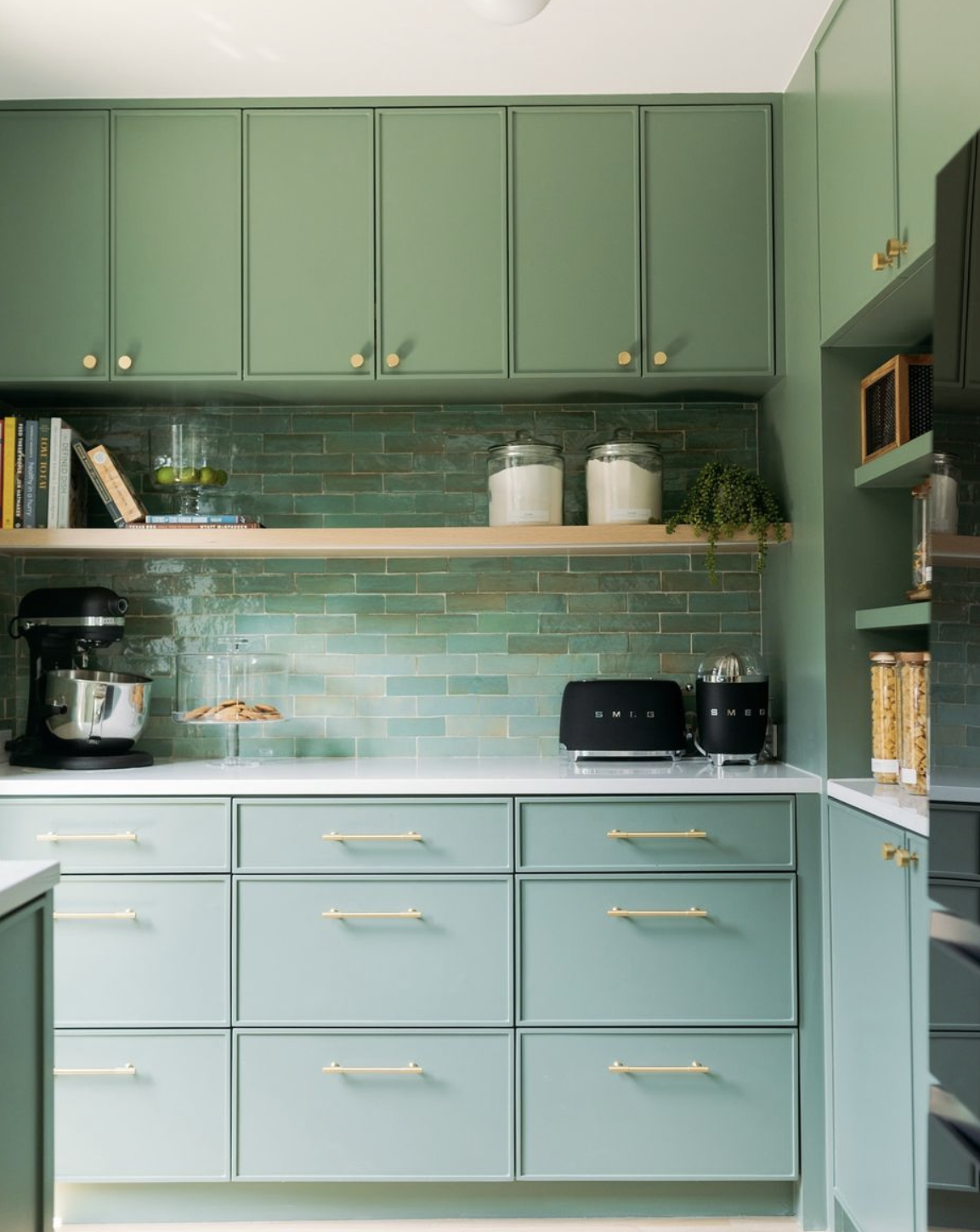 LAWN PARTY, deep green paint color by Backdrop. – Bold, Green, Paint   Cabinet, Type:cabinet, Kitchen, Accents, Cabinet