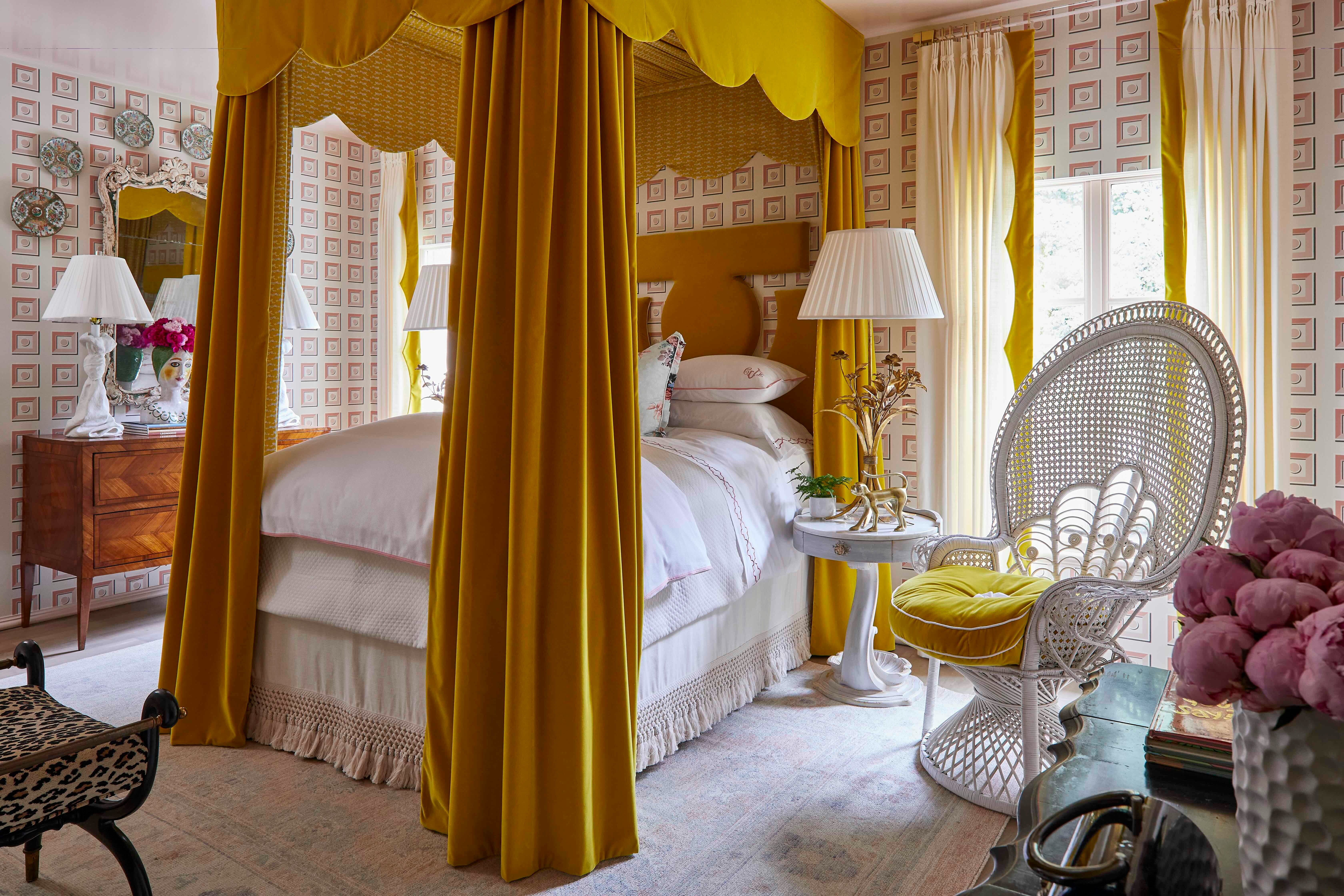 this striking geometric design just begs for the ceiling. stylized panels with black and white strokes playfully capture architectural detail in two dimensions. by Backdrop. – Bedroom, Wallcoverings