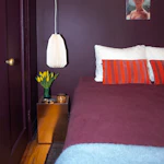 LOBBY SCENE, dark, warm purple-red paint color by Backdrop. – Dark, Purple, Red