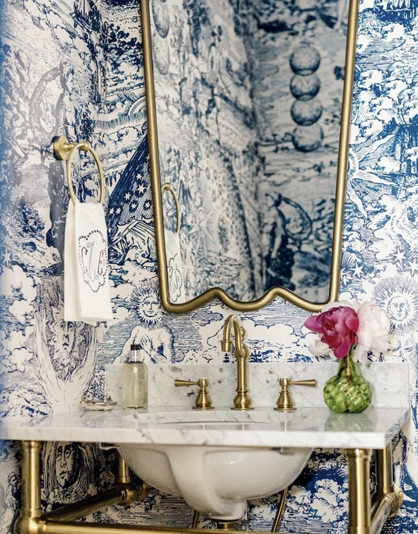 explore the allure of the modern toile, a captivating wallpaper creation by johnson hartig from libertine. this enigmatic, layered design draws inspiration from renaissance drawings, offering a contemporary twist with its large-scale format. immerse your space in a statement pattern that seamlessly blends mystique and modernity, featuring a room-enveloping repeat for a truly on-trend aesthetic.  by Backdrop. – Add Me, Bathroom, Wallcoverings