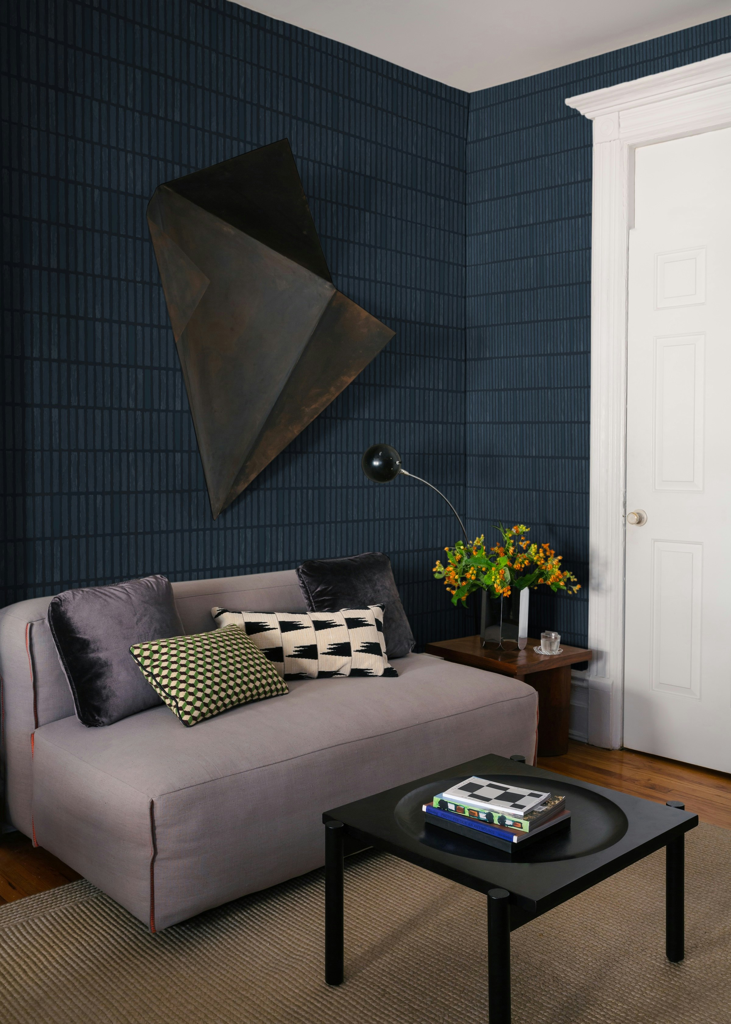 simple geometries are arranged to achieve perfect imperfection. inspired and named from the japanese aesthetic philosophy, wabi-sabi brings texture and subtle color to the forefront with tonal shifts ebbing and flowing in a rhythmic mid-scale design. made from original painted artwork. by Backdrop. – Add Me, Living Room, Office, Wallcoverings