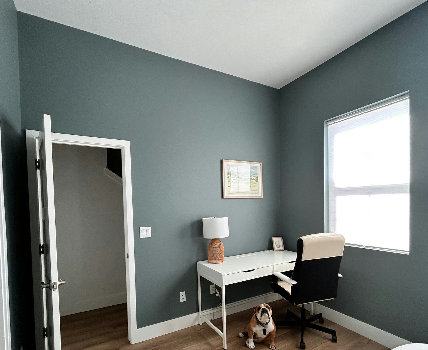 SILVER LAKE DAD, slate blue-gray paint color by Backdrop. – Blue, Gray, Office