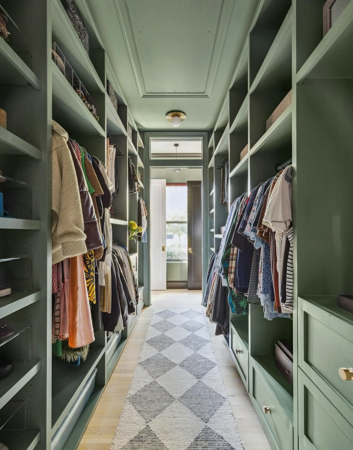 WEEKEND UPSTATE, dark green with a hint of blue paint color by Backdrop. – Best Sellers, Dark, Green, Our Picks, Trim, Furniture, Closet