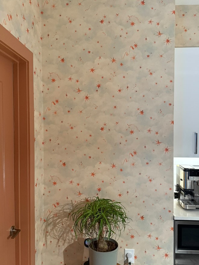 a dusting of stars, comets, and celestial peculiarities come together across a subtly textured cloudscape in luminaries. based on original illustrations and paintings by artist xavier donnelly, this easy-to-use, mid-scale design with beautiful small details is perfect on its own or as a coordinate to painted sky, ascendance panel set, and appian way panel set.  by Backdrop. – Kitchen, Wallcoverings