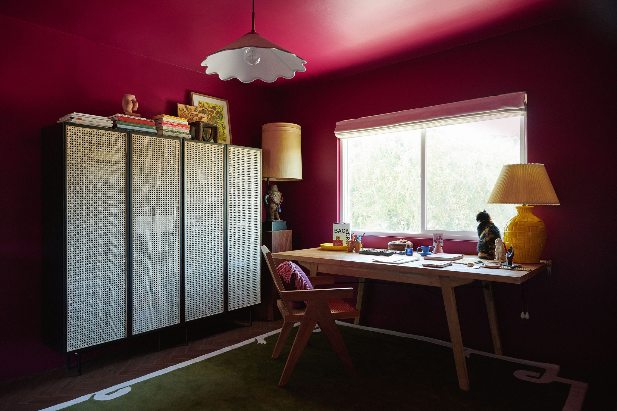 PORSCHE RUBY STAR, deep magenta red paint color by Backdrop. – Bold, Dark, Pink, Red, Partnership:porsche, Office