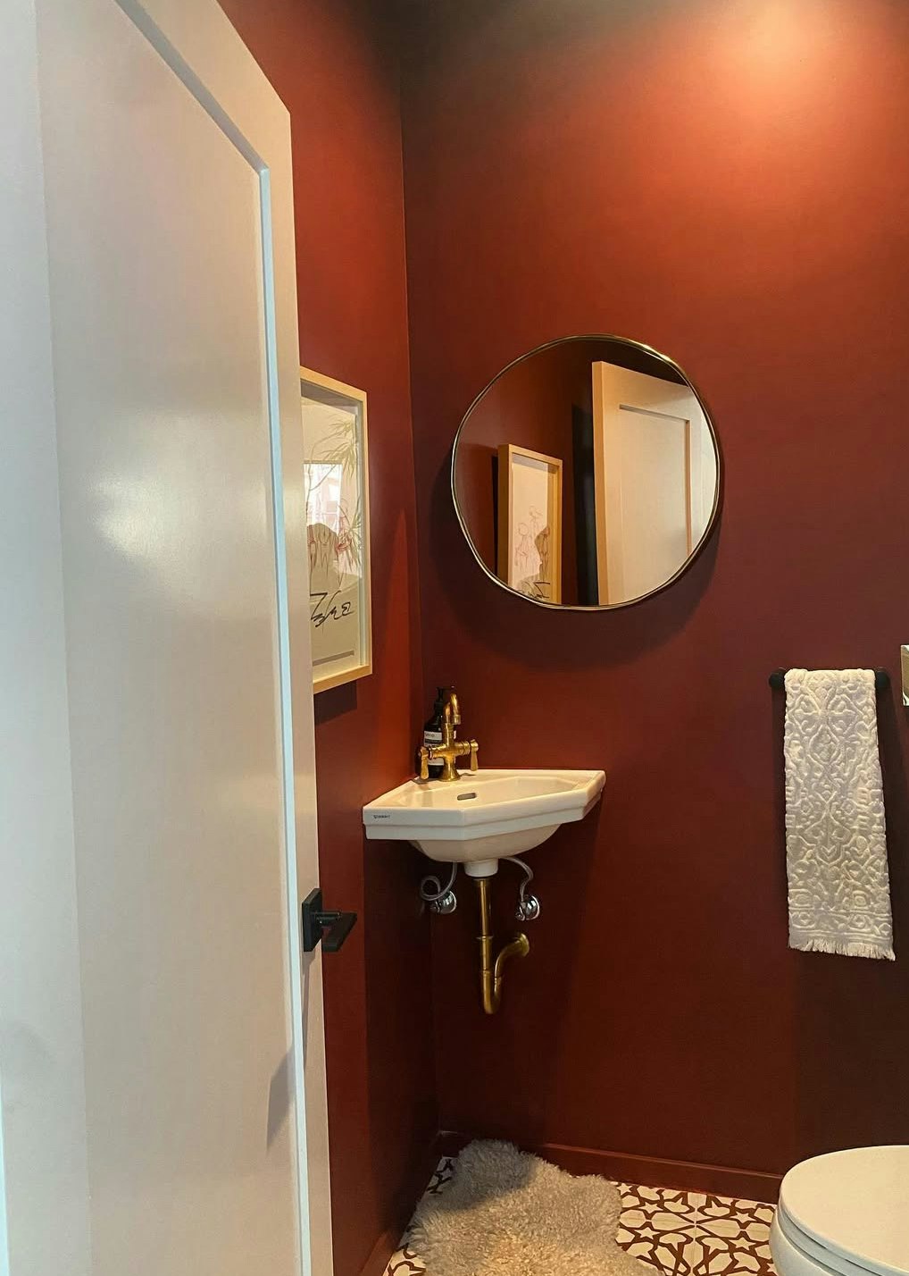 SELF-PORTRAIT, dark red paint color by Backdrop. – Dark, Red, Add Me, Bathroom