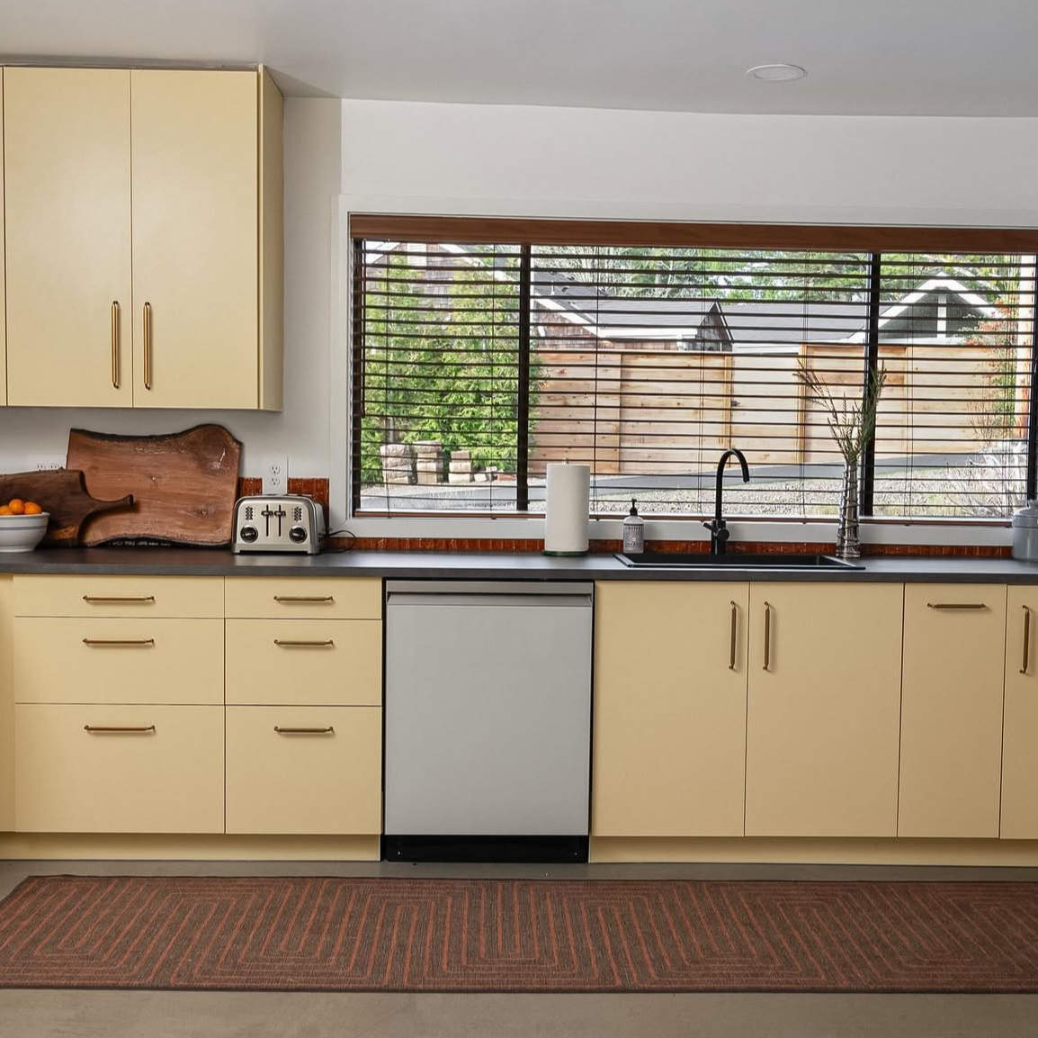 MIAMI PARASOL, muted yellow paint color by Backdrop. – Light, Our Picks, Yellow, Paint   Cabinet, Type:cabinet, Kitchen, Accents, Cabinet