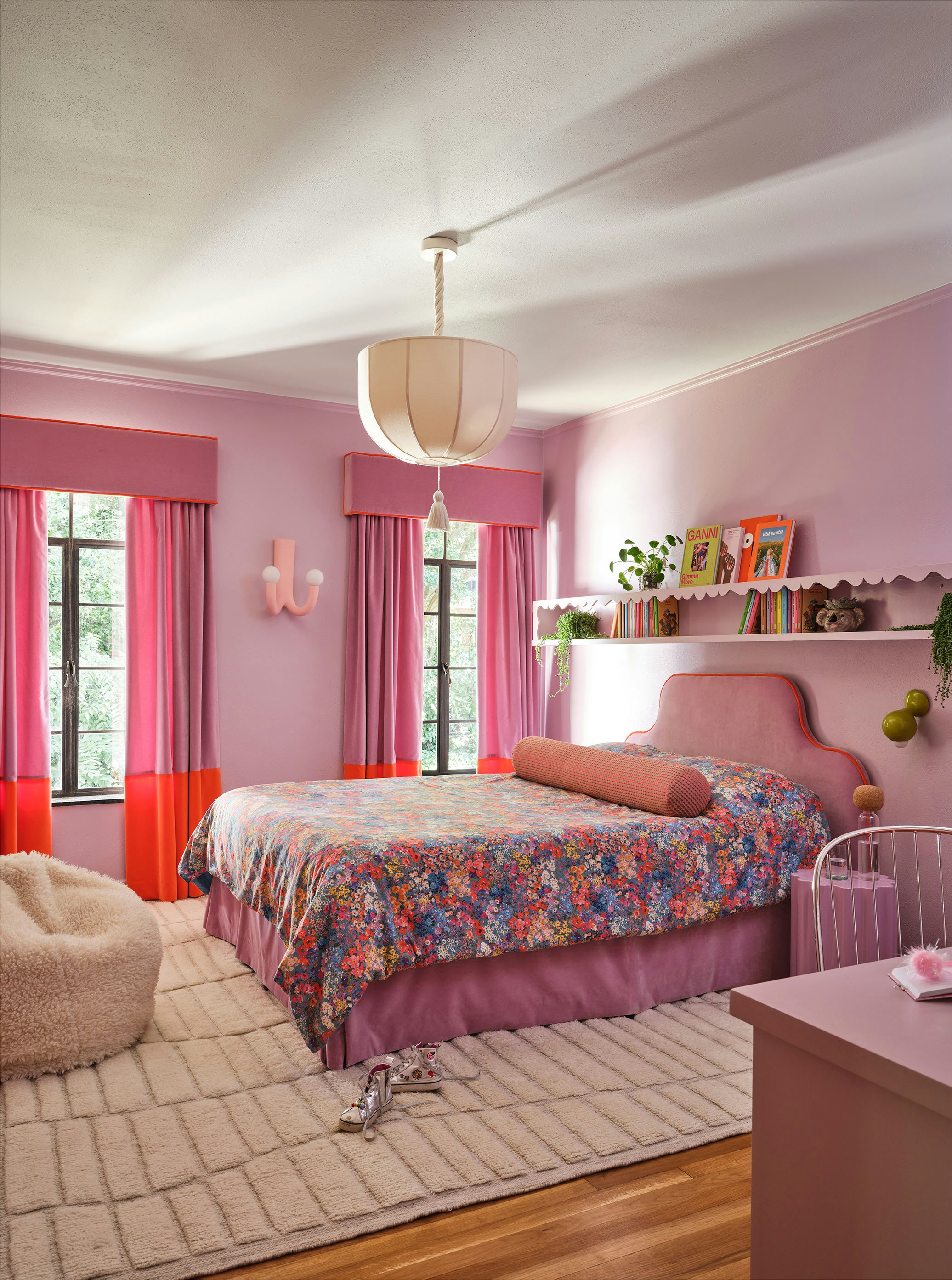 JAWBREAKER, rosy mauve paint color by Backdrop. – Badge:new, Pink, Purple, Add Me, Bedroom, Kids Room, Trim, Furniture, Designer