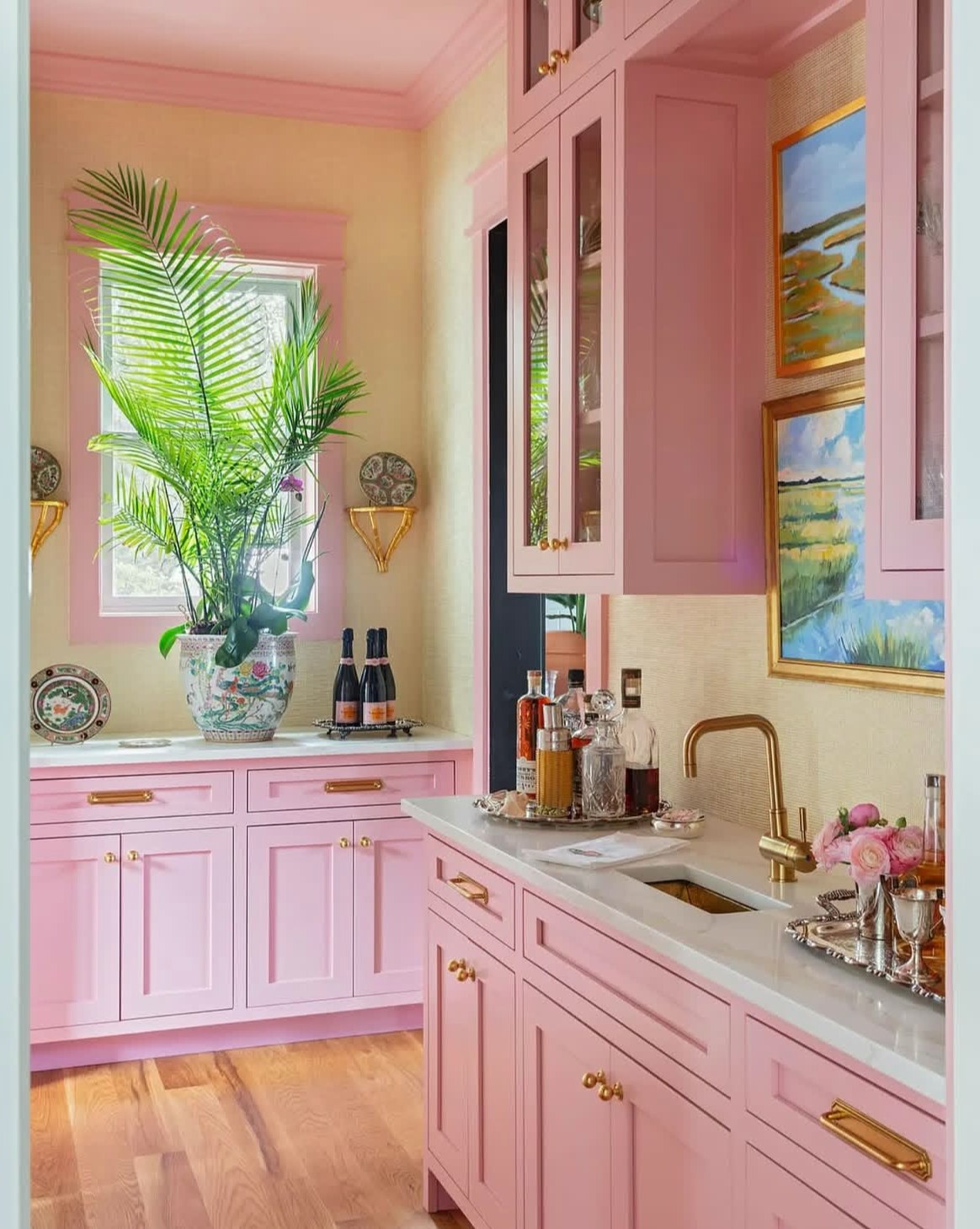 SHY BOYS, a true pink paint color by Backdrop. – Pink, Add Me, Kitchen, Accents, Ceiling, Cabinet, Trim