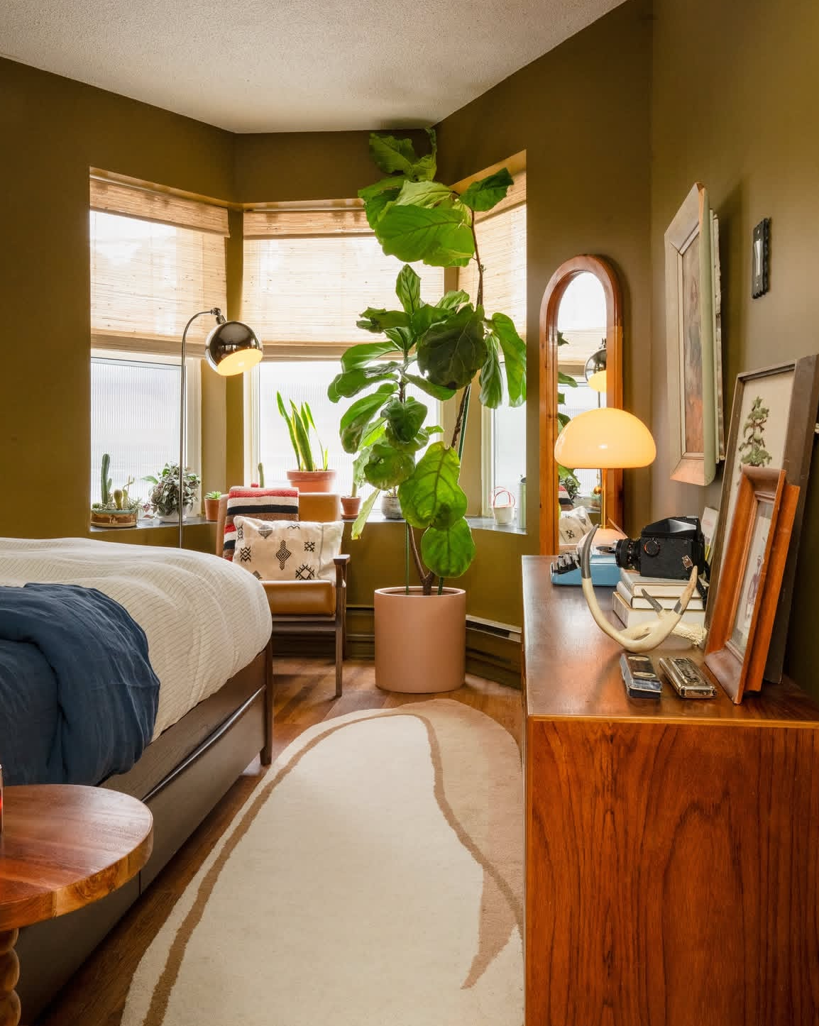 MASTERPIECE THEATRE, olive brown with a hint of yellow paint color by Backdrop. – Badge:new, Brown, Bedroom