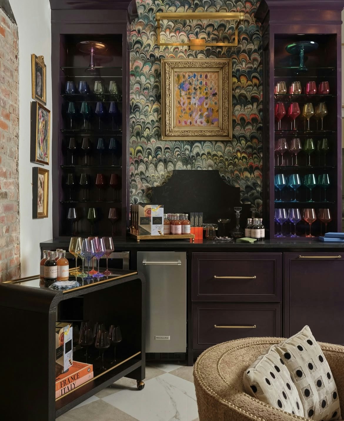 ESSENCE OF NIGHTSHADE, deep purple paint color by Backdrop. – Dark, Purple, Add Me, Living Room, Dining Room, Accents, Cabinet, Trim, Furniture