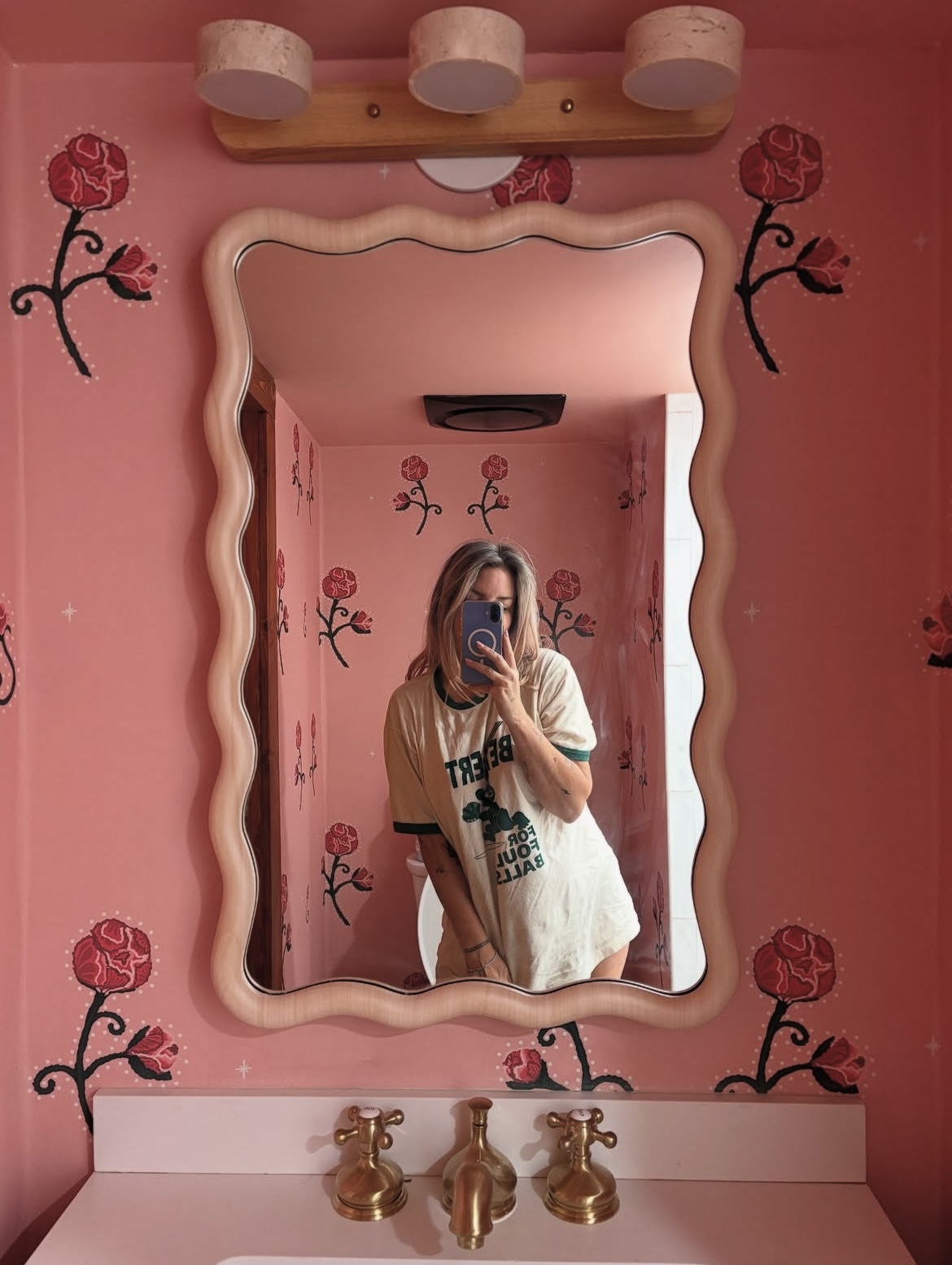 dolly parton, john lennon, and elton john are some of the music legends known for donning the infamous nudie suit. rhinestone cowboy pays homage to the bejeweled chain-stitch wonders by nudie cohn. in our own mid-scale floral interpretation, peony-like flowers are dotted with details and a simple cadent layout. designed from original chain-stitch embroidery, this striking design will bring out your inner showperson.  by Backdrop. – Bathroom, Wallcoverings