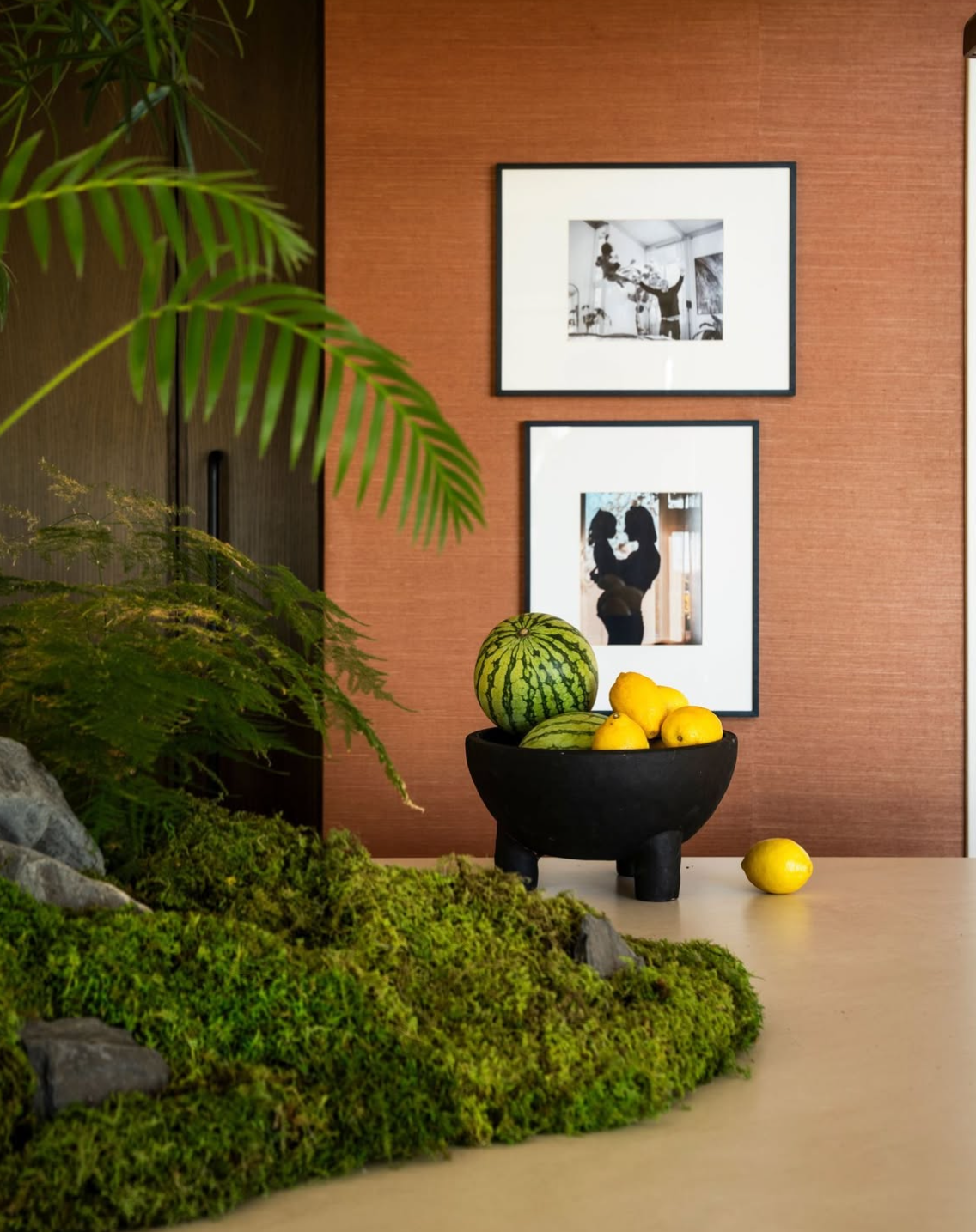 this classic sisal wallcovering boasts sheen, texture, and an endless palette, including a suite of sophisticated colorways created to match backdrop paints. from chic neutrals to saturated hues, haruki sisal offers a bevy of options that elevate a painted room with nuance and tactile style. color variations and subtle irregularities are inherent to this wallpaper’s natural fibers and handmade beauty.  by Backdrop. – Kitchen, Accents, Wallcoverings