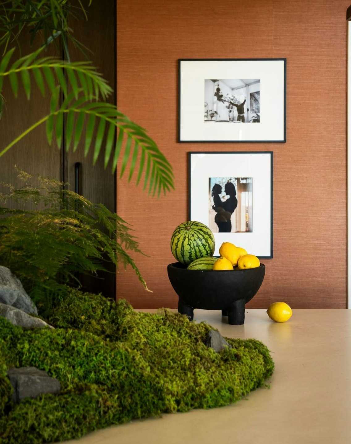 this classic sisal wallcovering boasts sheen, texture, and an endless palette, including a suite of sophisticated colorways created to match backdrop paints. from chic neutrals to saturated hues, haruki sisal offers a bevy of options that elevate a painted room with nuance and tactile style. color variations and subtle irregularities are inherent to this wallpaper’s natural fibers and handmade beauty.  by Backdrop. – Kitchen, Accents, Wallcoverings